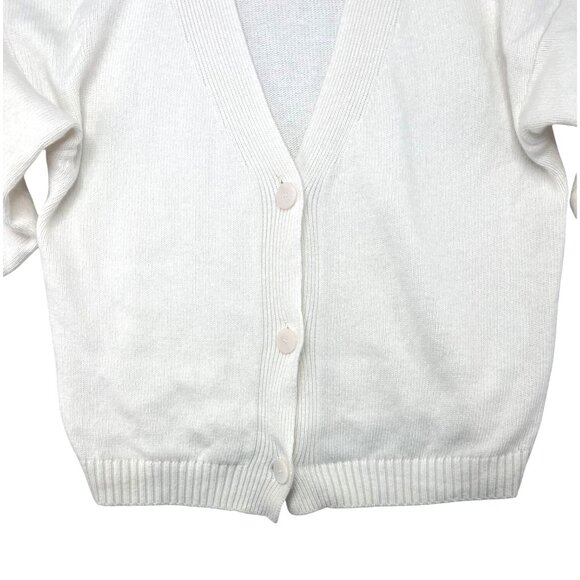 Maeve By Anthropologie Medium Ivory Knit Cardigan Sweater W/ Button Front - Picture 7 of 16
